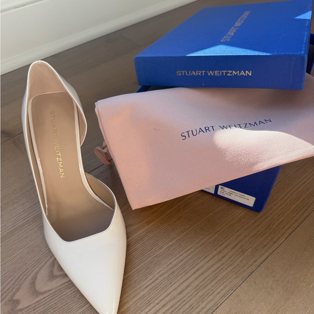 Stuart Weitzman Cream Pointed Toe Heels